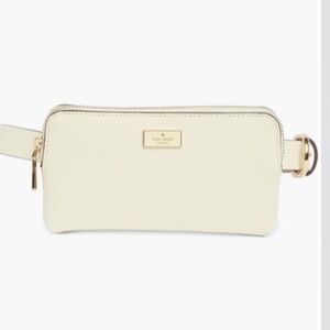 leather zip top belt bag